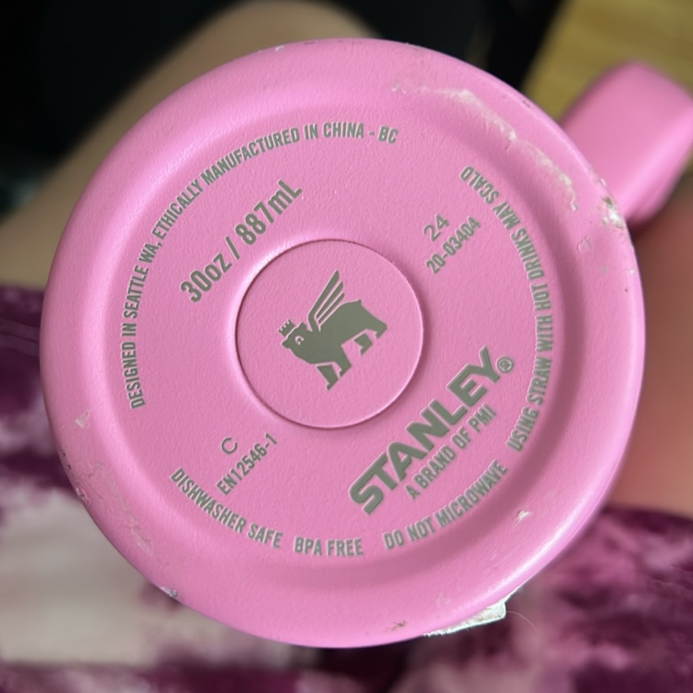 Stanley Pink Tumbler never used- has a small dent- couple of nicks c pics - Picture 6 of 7
